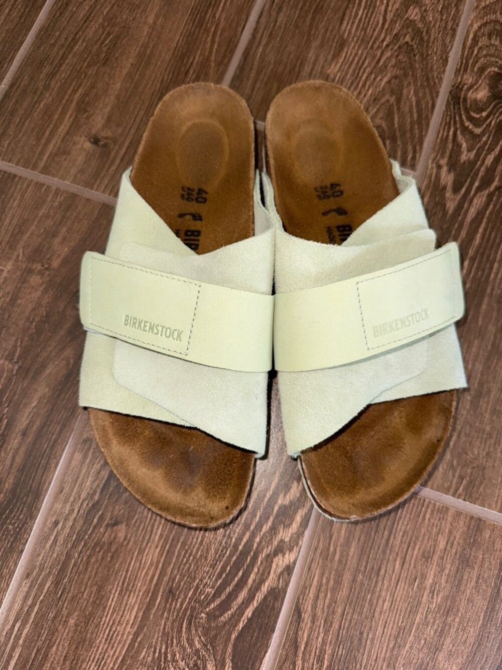 Birkenstock sz 40 Kyoto Faded Lime Suede Excellent condition - Picture 2 of 7